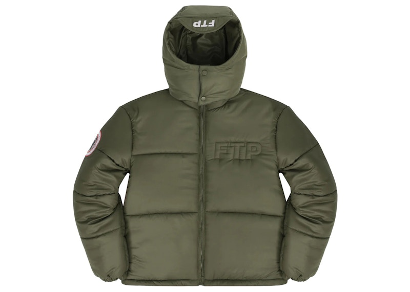 FTP World Domination Puffer Jacket Olijf