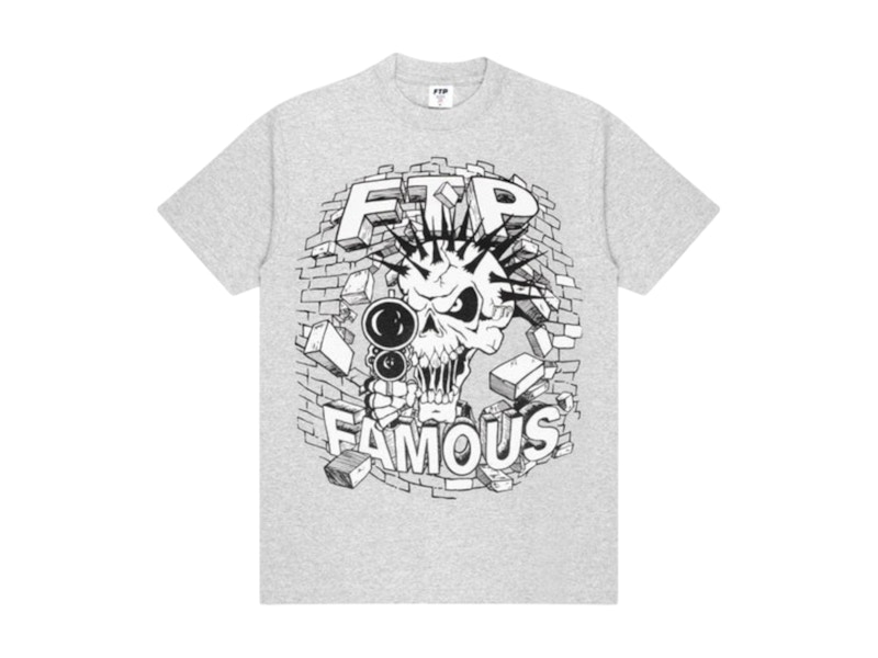 FTP x Famous Skull Tee Heather Grijs