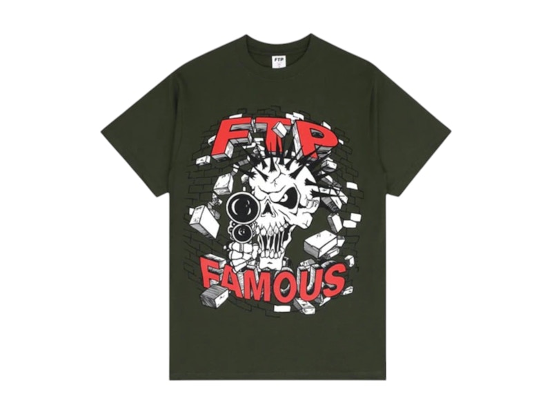 FTP x Famous Skull Tee Hunter Groen