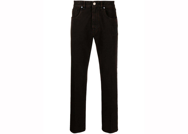 Fendi Mid Rise Straight Cut Jeans Bruin