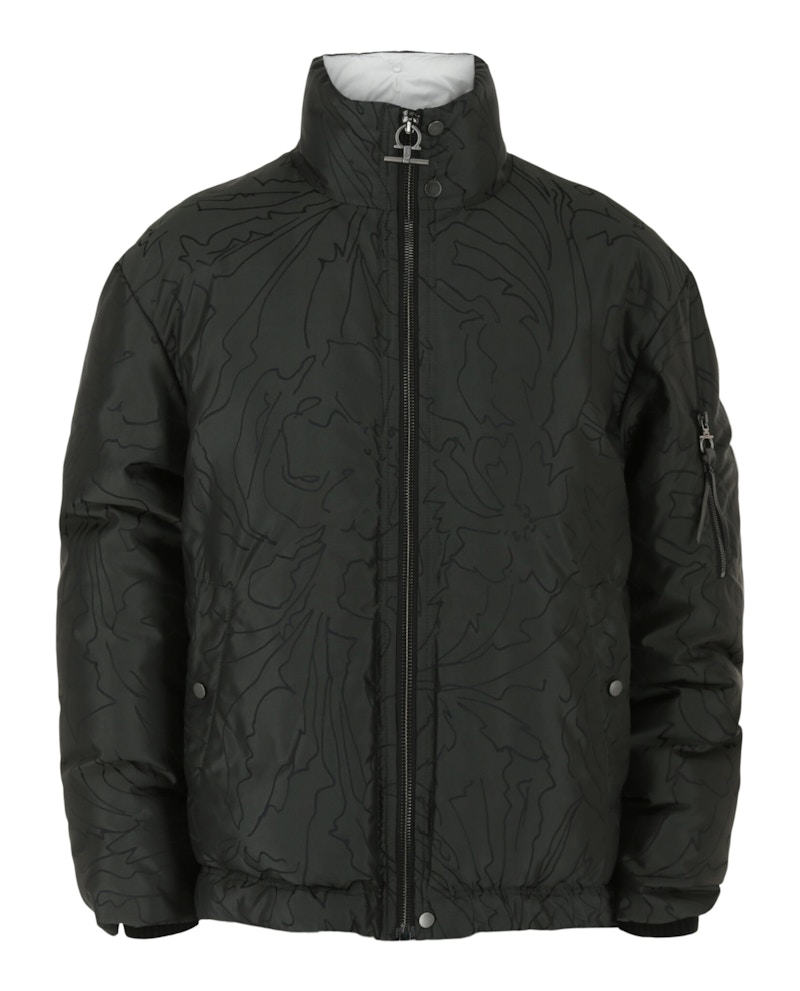 Ferragamo Abstract Print Quilted Jacket Zwart