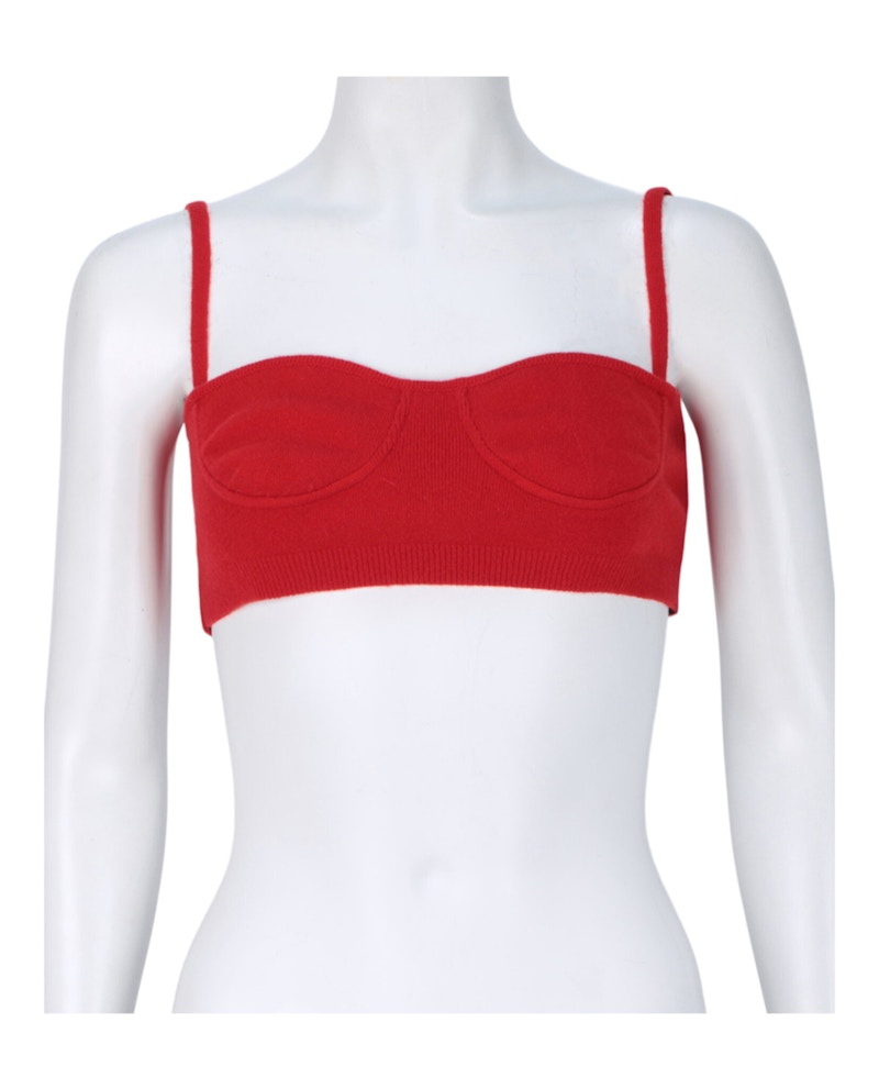 Ferragamo Cashmere Blend Bustier Rood
