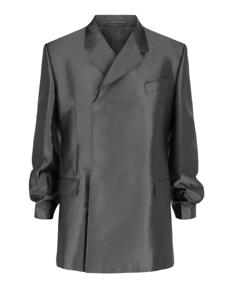Ferragamo Double Breasted Jacket Dark Grijs
