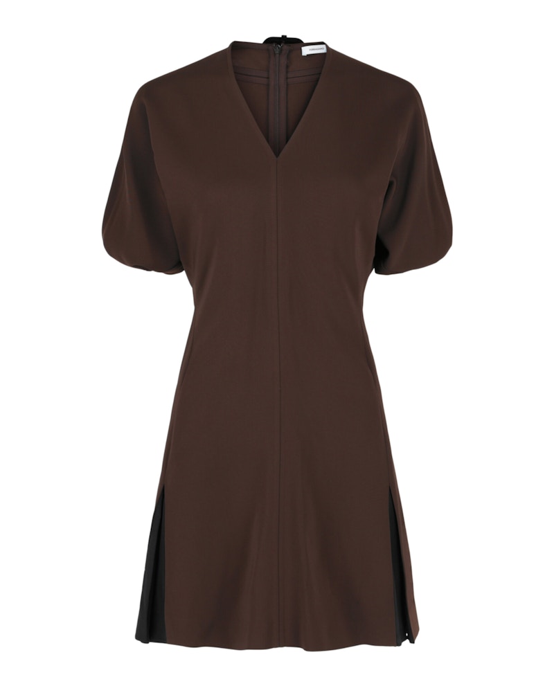 Ferragamo Flared Mini Dress Dark Bruin