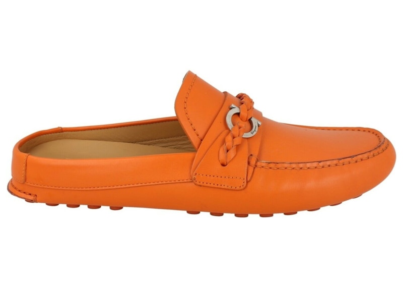 Ferragamo Grand Leather Slides Oranje