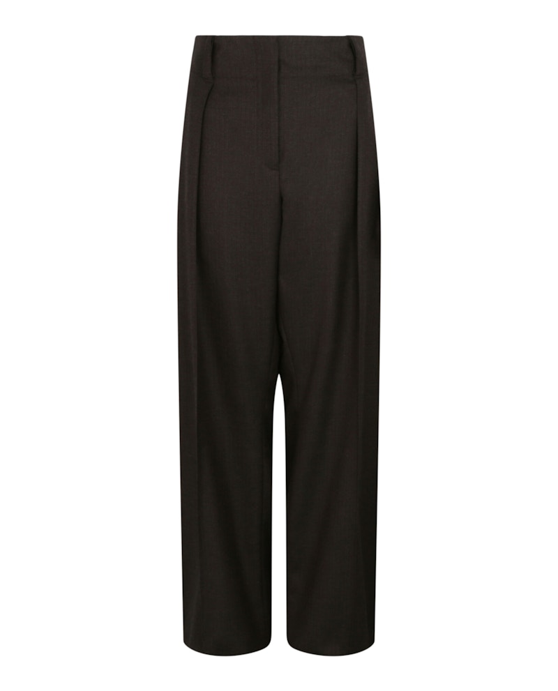 Ferragamo High-Waisted Wool Pants Grijs