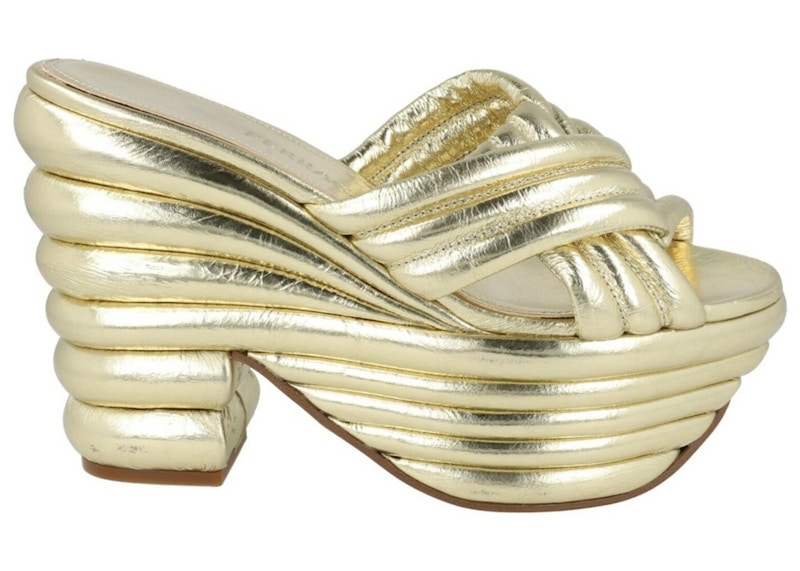 Ferragamo Rey Platform Sandals Geel