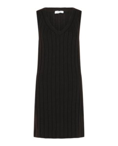 Ferragamo Ribbed Knit Dress Medium Bruin