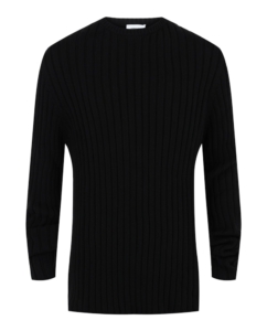 Ferragamo Ribbed Knit Sweater Zwart