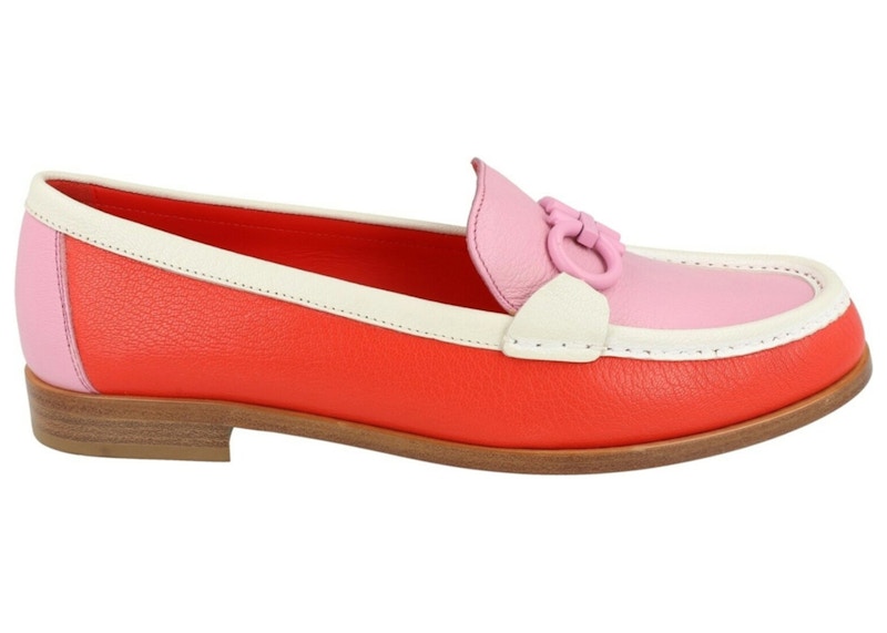 Ferragamo Rolo Gancini Leather Loafers Rood