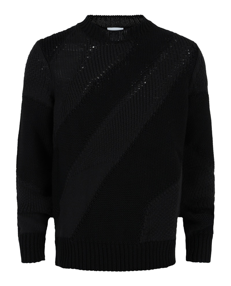 Ferragamo Textured Cable Knit Sweater Zwart