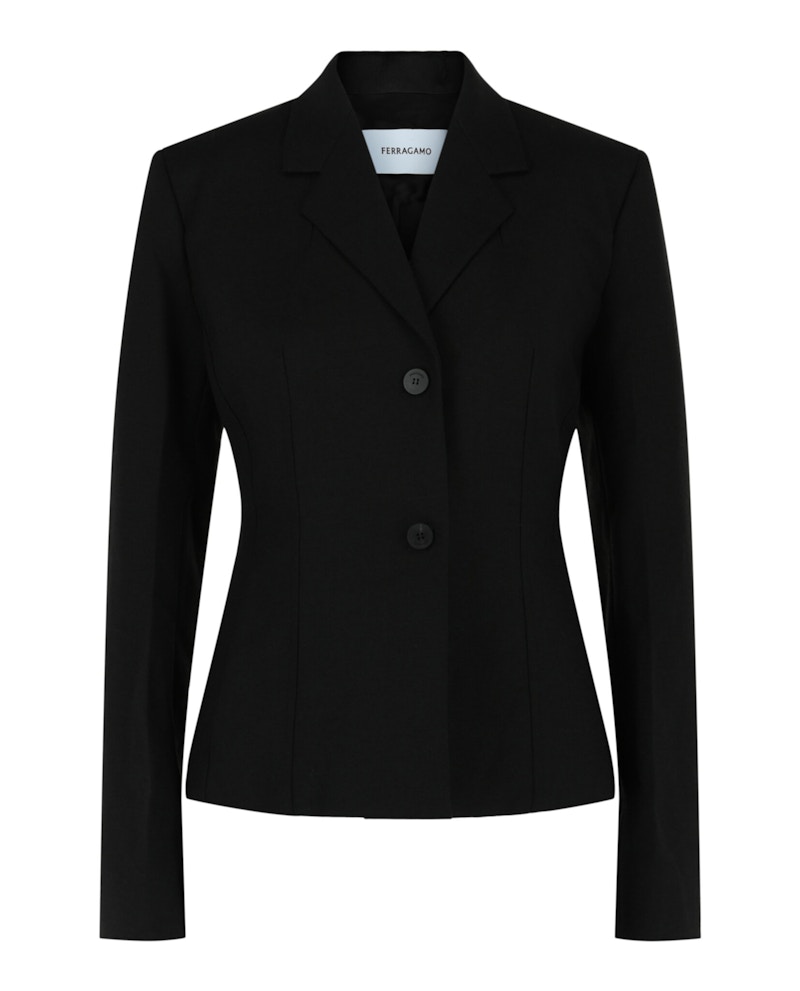 Ferragamo Wool Blend Blazer Zwart