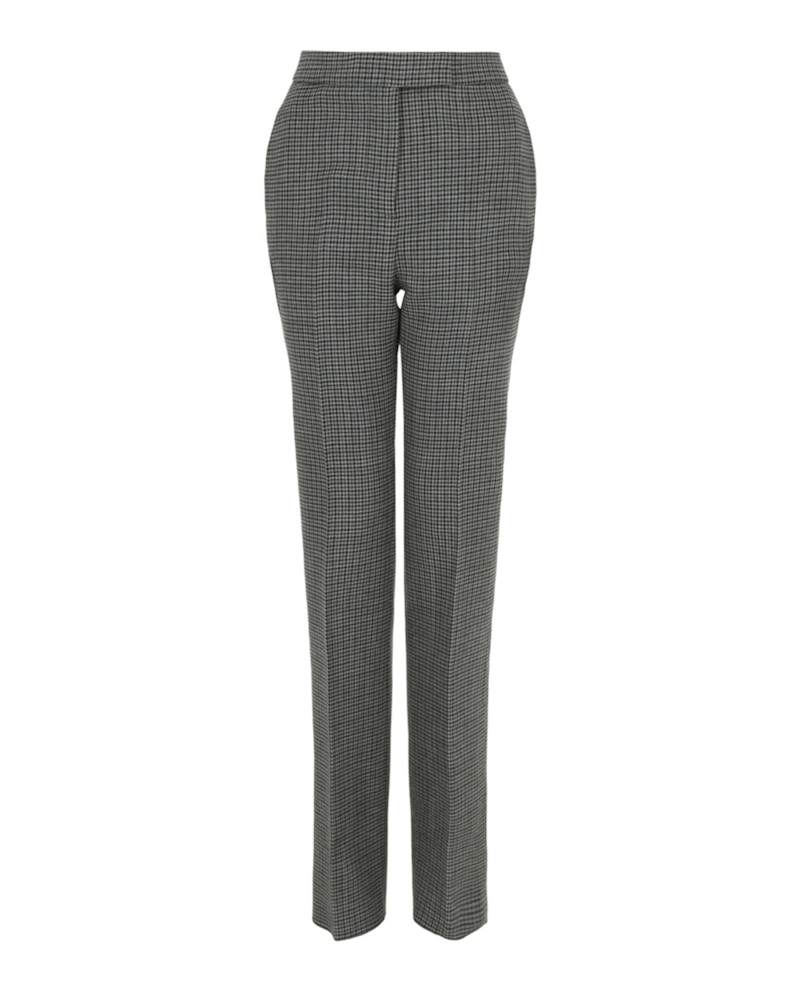 Ferragamo Wool Houndstooth Trousers Grijs