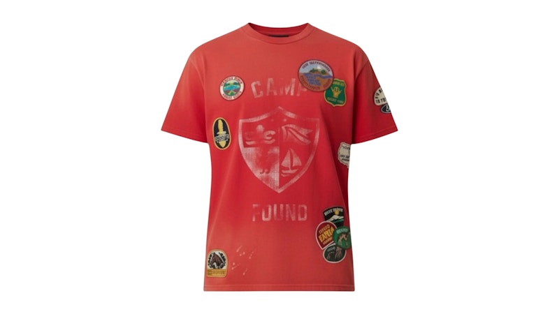 Found Embroidered Patches Camp Tee Rood