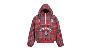 Found Plaid Track Jacket Rood