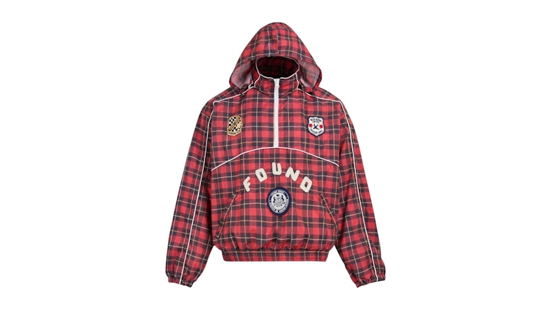 Found Plaid Track Jacket Rood