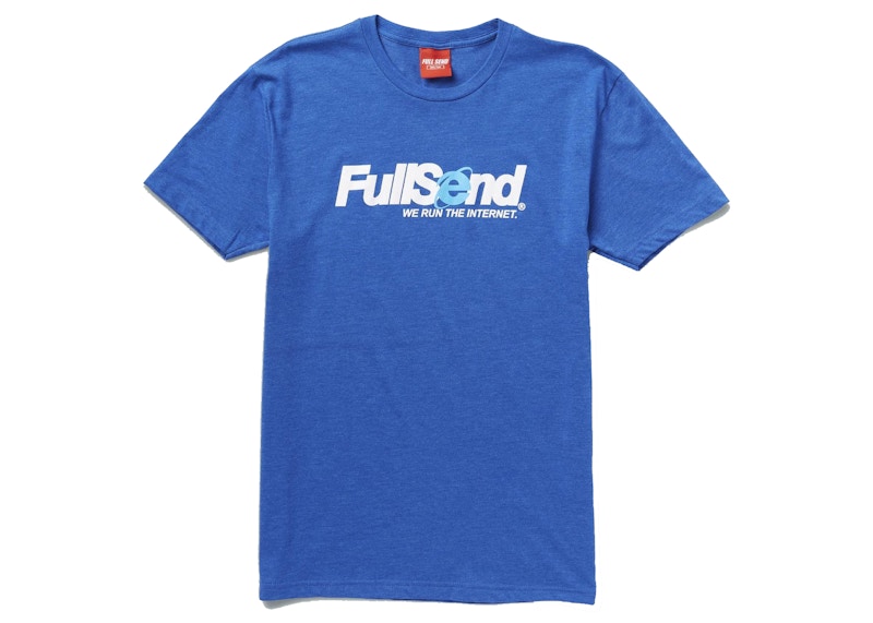 Full Send Run The Internet Tee Royal Blauw