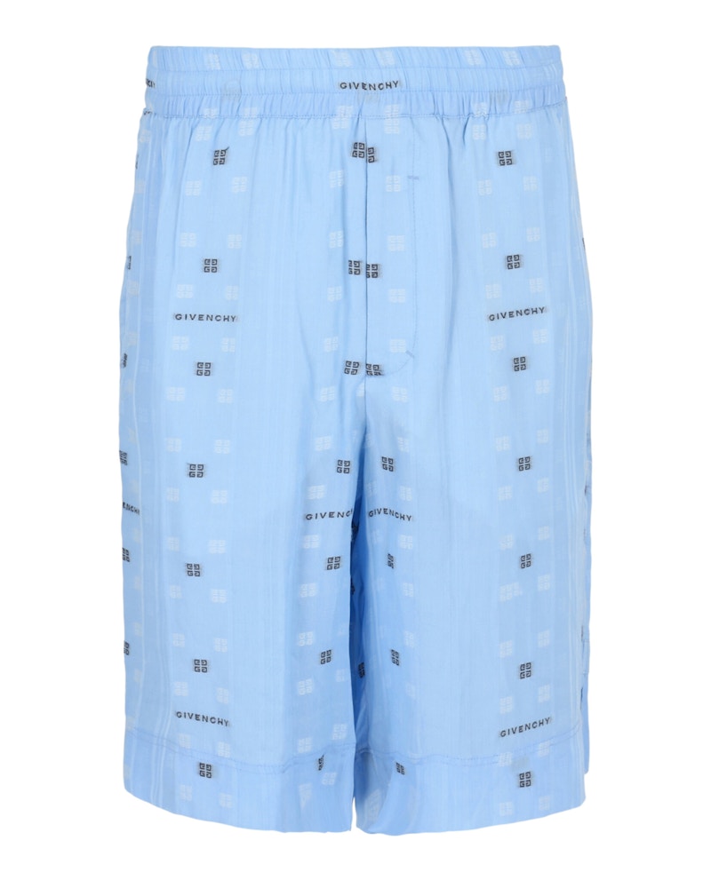 Givenchy 4G Logo Print Shorts Light Marineblauw