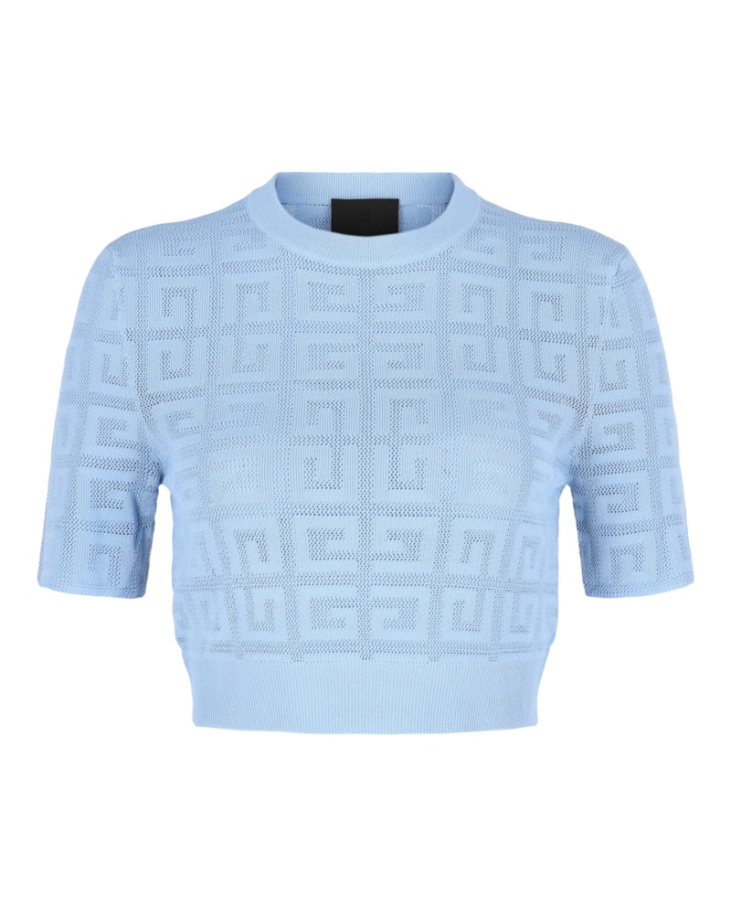 Givenchy 4G Monogram Crop Sweater Blauw