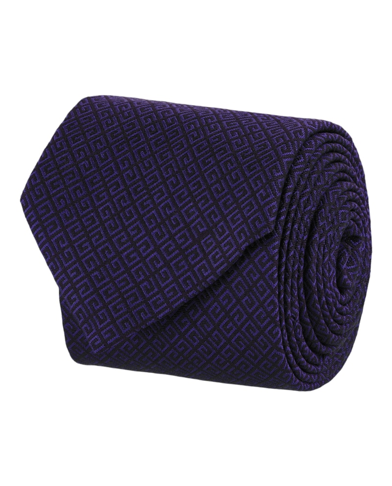 Givenchy 4G Pattern Silk Tie Tonal Paars