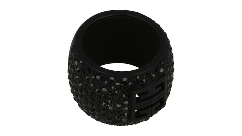 Givenchy Givenchy 4G Ring In Metal With Crystals Zwart