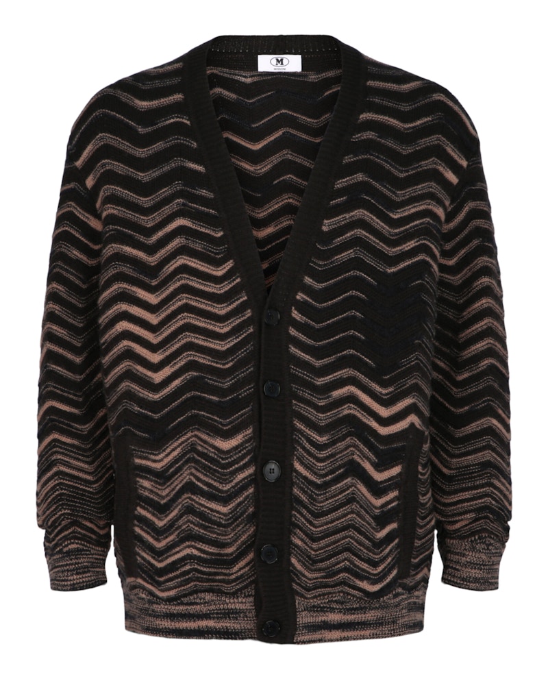 M Missoni Chevron Knit Cardigan Multi Multicolor