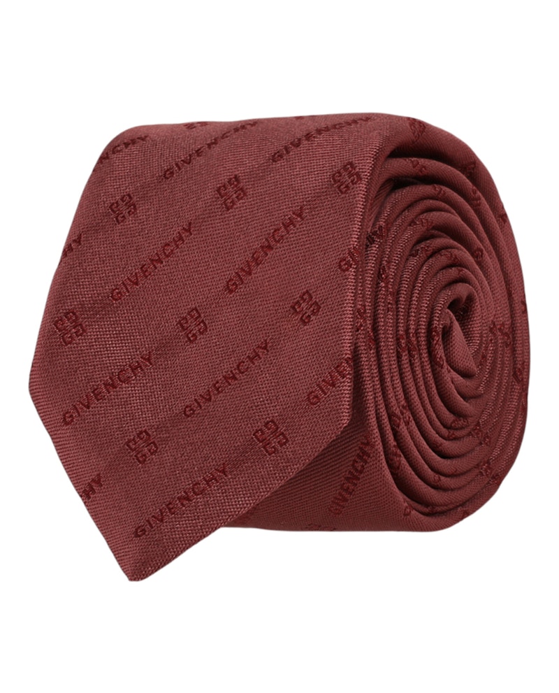 Givenchy Diagonal Logo Silk Tie Roze