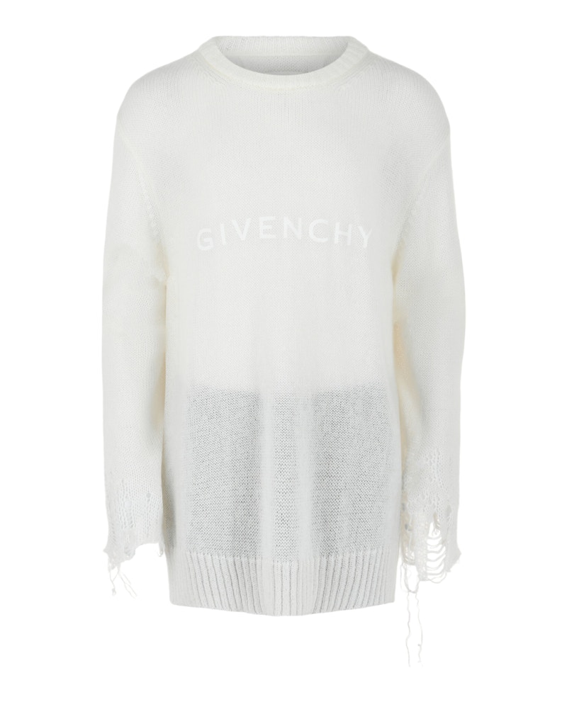Givenchy Distressed Knit Sweater Wit