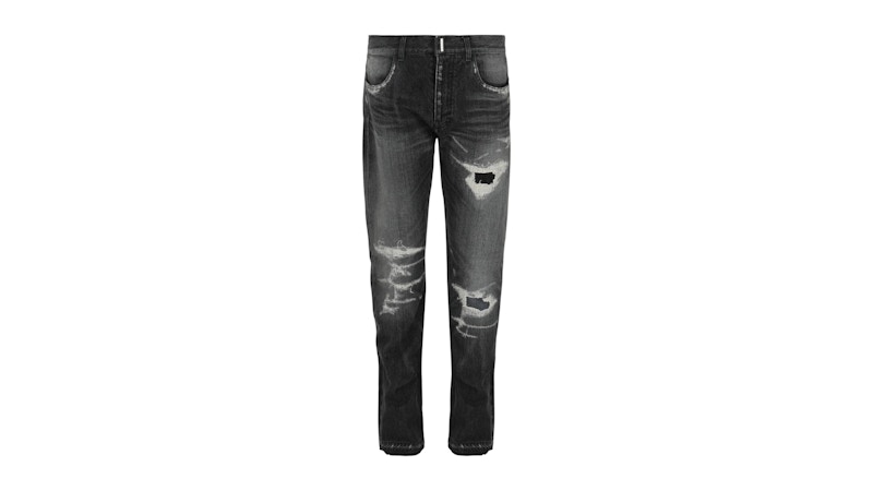 Givenchy Distressed Straight-Leg Jeans Zwart
