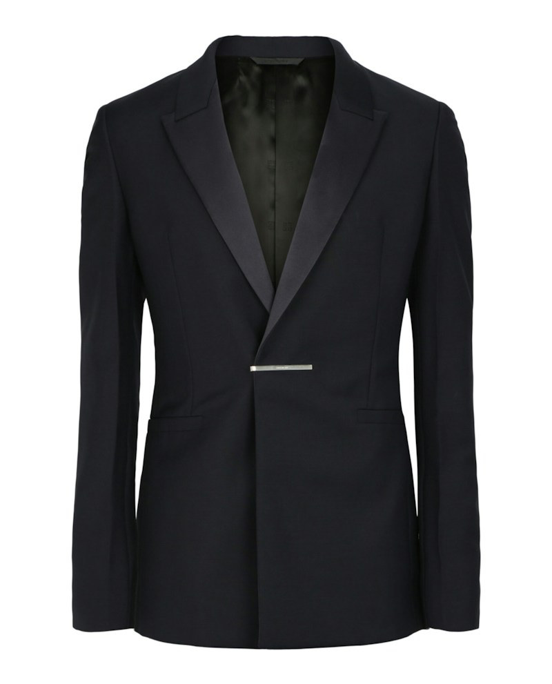 Givenchy Evening Jacket With Metal Clip Closure Night Blauw