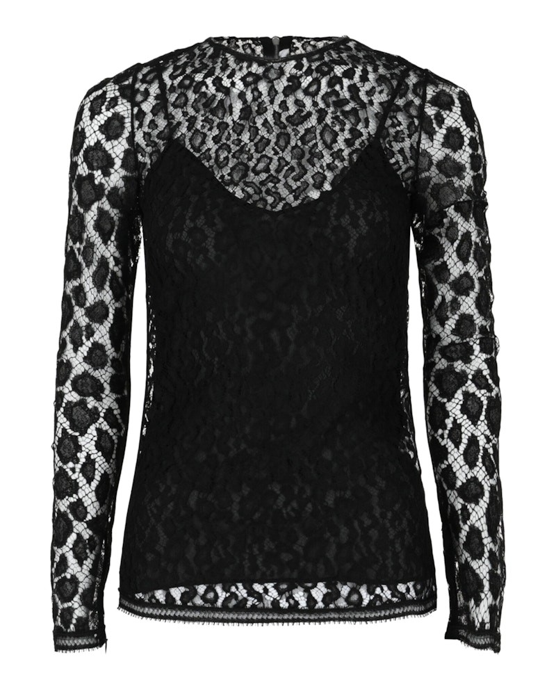 Givenchy Lace Patterned Blouse Zwart