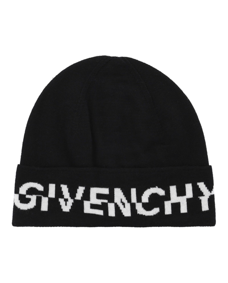 Givenchy Logo Wool Beanie Zwart