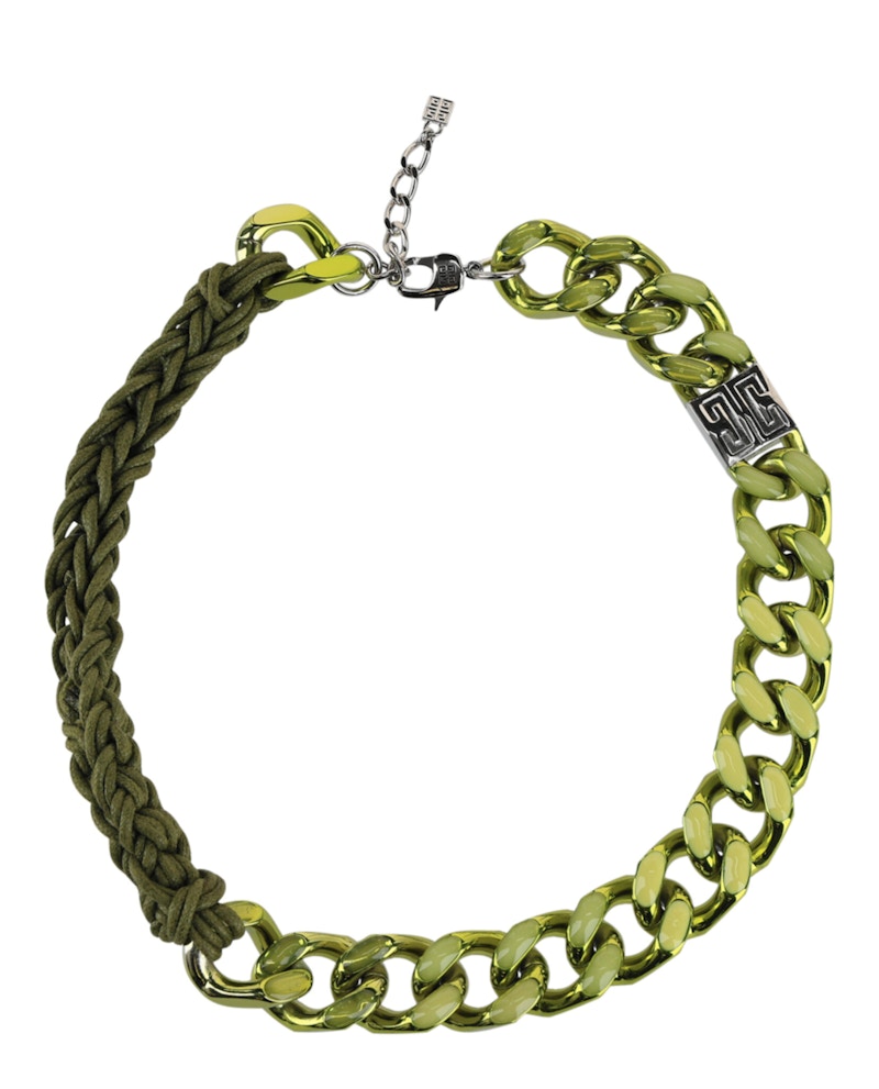 Givenchy Mixed Medium Chain-Link Necklace Lime Groen