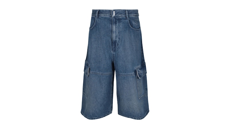 Givenchy Multicutted Cargo Shorts Medium Blauw