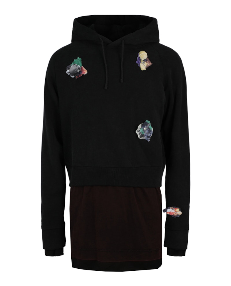 Givenchy Overlapped Hoodie In Cotton With Decals Multi Multicolor