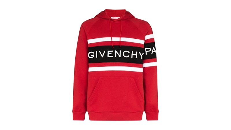 Givenchy Paris Embroidered Logo Hoodie Rood