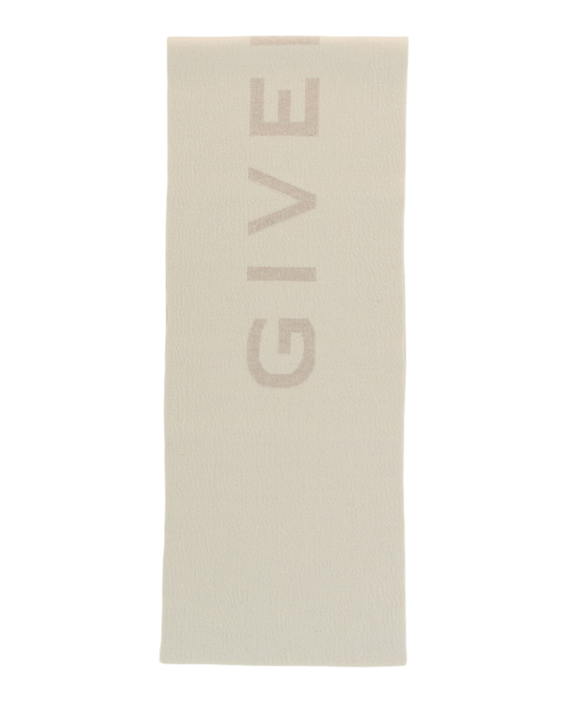 Givenchy Reversible Logo Wool Scarf Wit