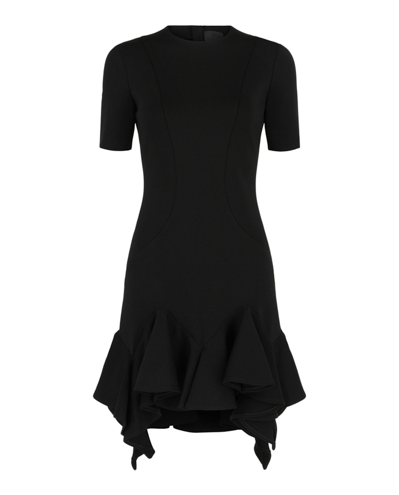 Givenchy Ruffled-Trim Panelled Dress Zwart