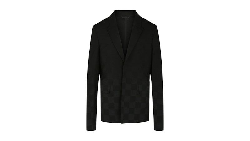 Givenchy Slim Fit Micro Windowpane Check Blazer Zwart