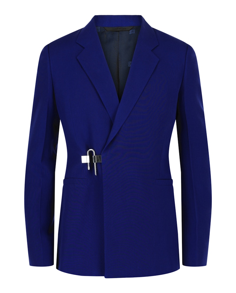 Givenchy Slim Fit U-Lock Blazer In Wool Cobalt Blauw