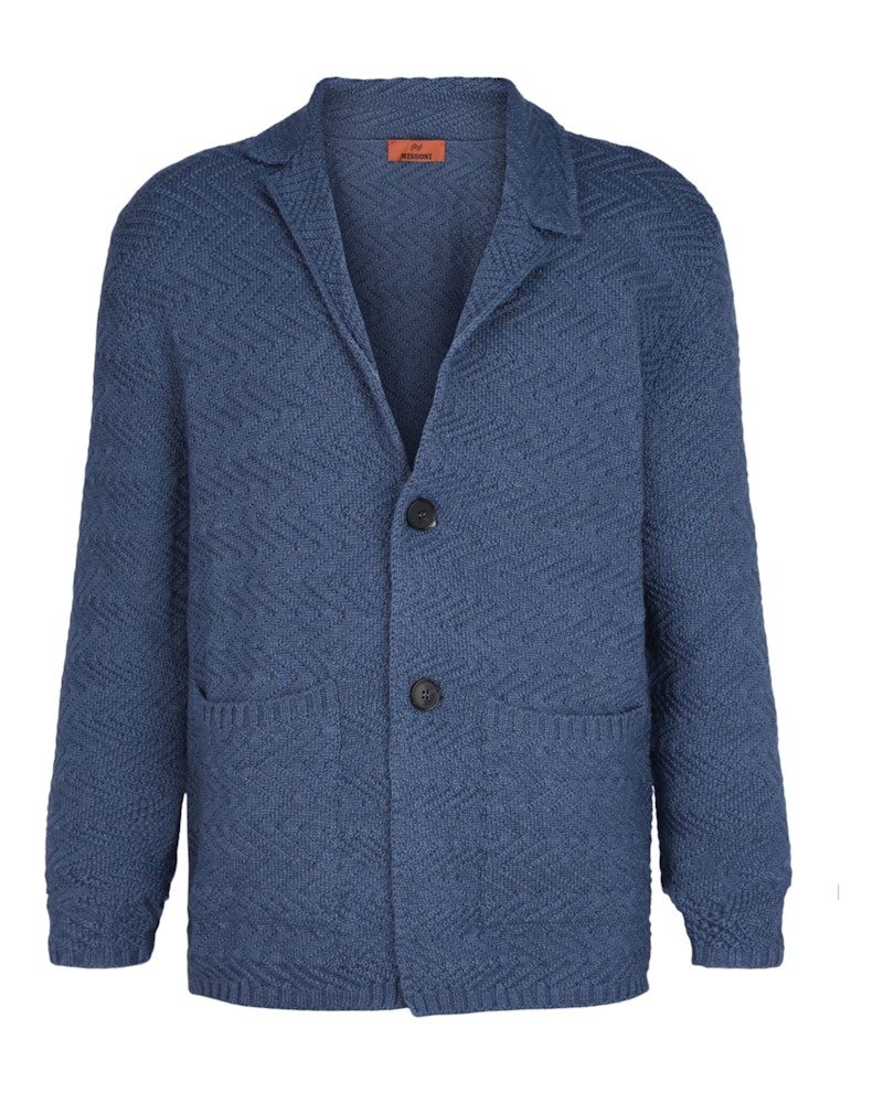 Missoni Wool Knit Blazer Light Blauw