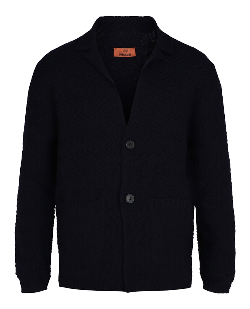 M Missoni Wool Knit Blazer Blauw