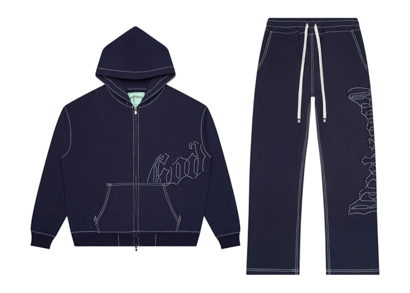 Godspeed OG Logo Stitched Sweatsuit Blauw