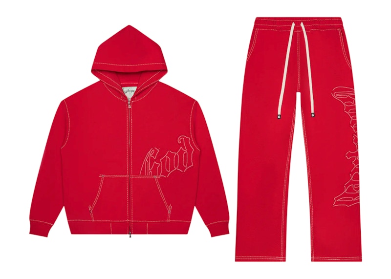 Godspeed OG Logo Stitched Sweatsuit Rood