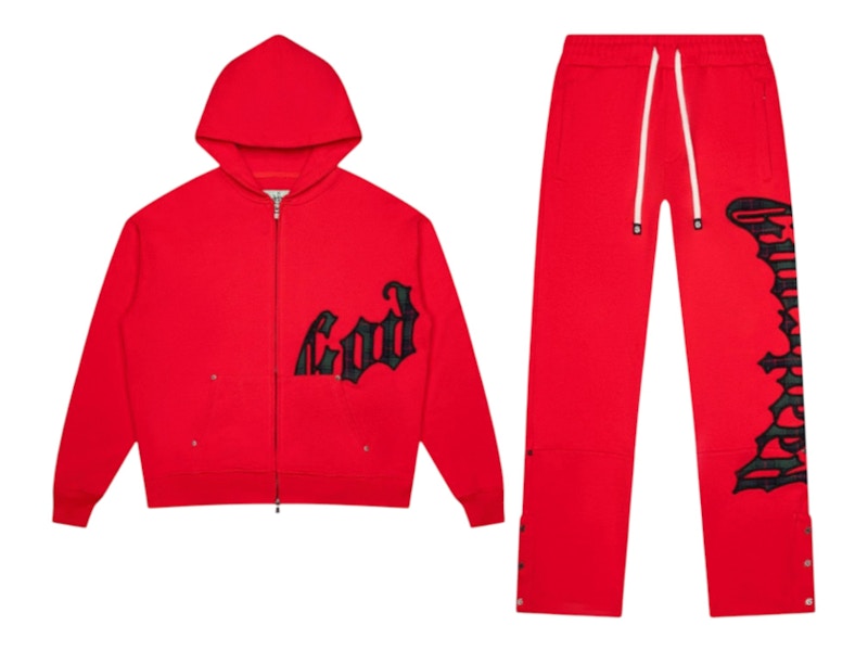 Godspeed OG Logo Sweatsuit Plaid Rood
