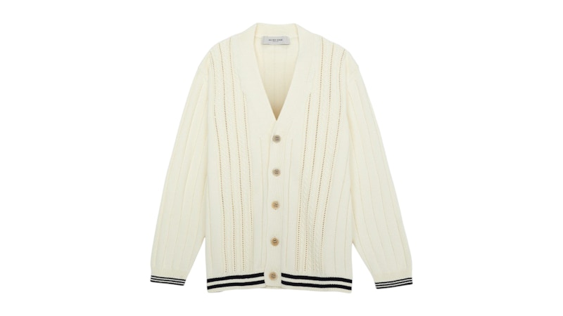 Golden Goose Logo Cardigan Ivory Wit