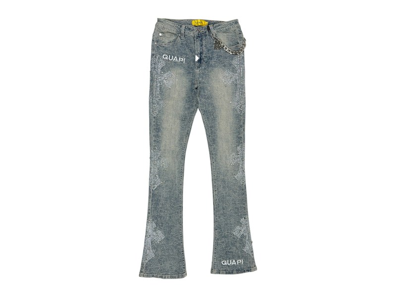 Guapi Distressed Cross Jean Vintage Blauw