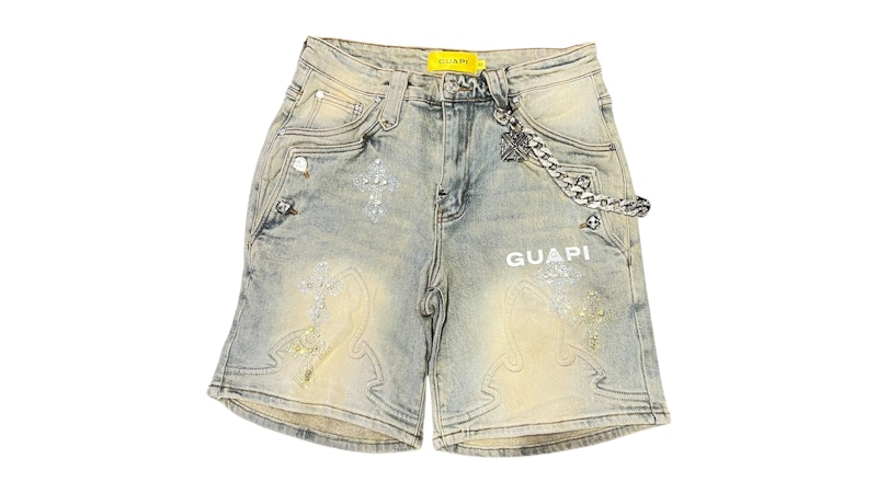 Guapi Faded Cross Shorts Blauw