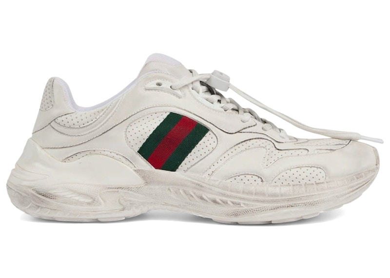 Gucci 2.0 Sneaker Washed-Effect Leather Wit
