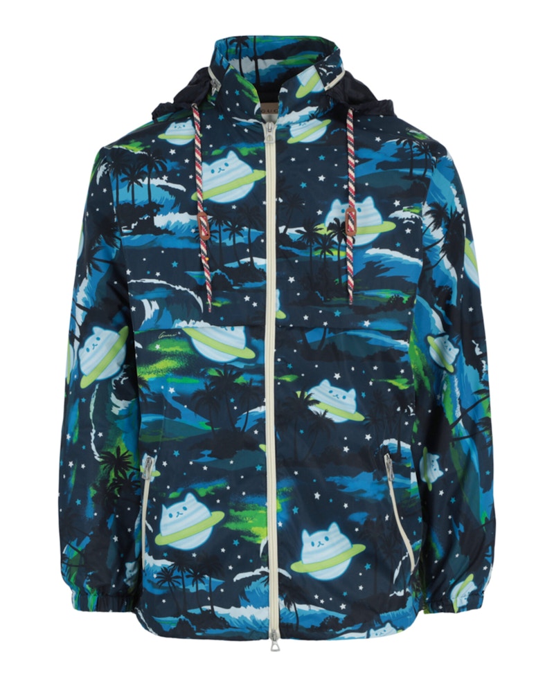 Gucci Bananya Polyamide Zip Jacket Blauw